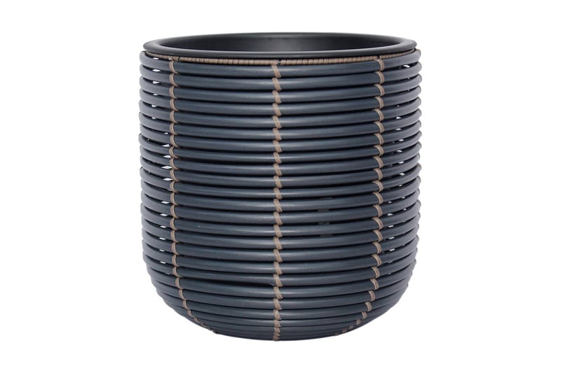Wicker Blomsterkrukke D27xH28 cm Sort - Have - Havearbejde & dyrkning - Dyrkning - Urtepotteskjulere & blomsterkrukker - Store blomsterkrukker