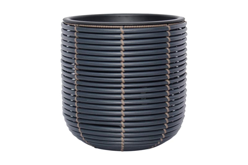 Wicker Blomsterkrukke D27xH28 cm Sort - Have - Havearbejde & dyrkning - Dyrkning - Urtepotteskjulere & blomsterkrukker - Store blomsterkrukker