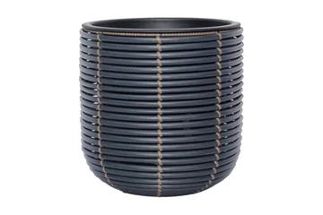 Wicker Blomsterkrukke D27xH28 cm Sort - Have - Havearbejde & dyrkning - Dyrkning - Urtepotteskjulere & blomsterkrukker - Store blomsterkrukker