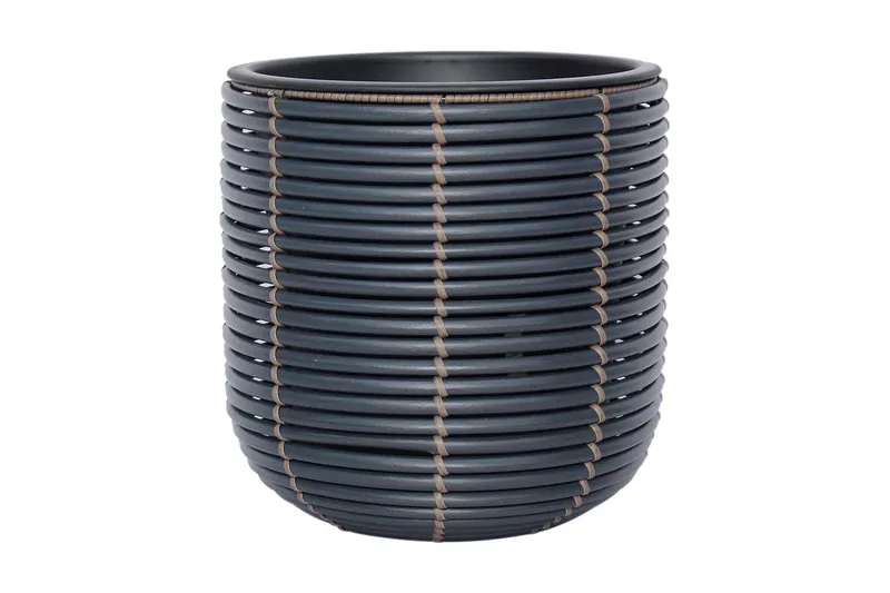 Wicker Blomsterkrukke D27xH28 cm Sort, undefined