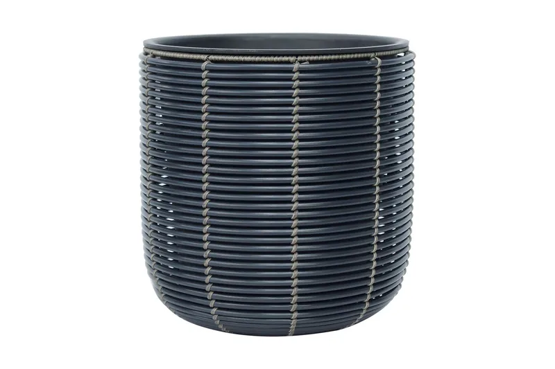 Wicker Blomsterkrukke D35xH36 cm Sort - Have - Havearbejde & dyrkning - Dyrkning - Urtepotteskjulere & blomsterkrukker - Store blomsterkrukker