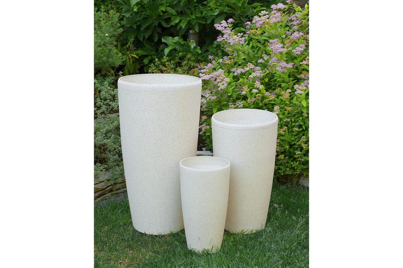 Trädgårdskruka Beliani Abdera Beige, 31x31x58 cm Beige - Have - Havearbejde & dyrkning - Dyrkning - Urtepotteskjulere & blomsterkrukker - Store blomsterkrukker