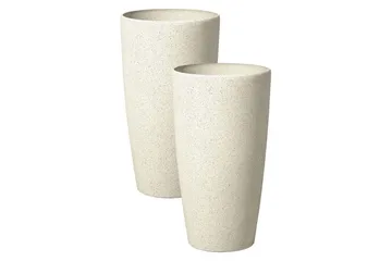 Trädgårdskruka Beliani Abdera set om 2 Beige, 23x23x42 cm Beige - Have - Havearbejde & dyrkning - Dyrkning - Urtepotteskjulere & blomsterkrukker - Store blomsterkrukker