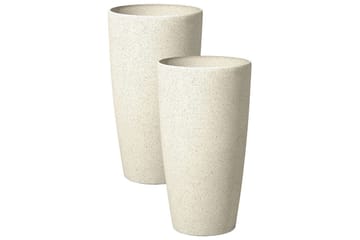 Trädgårdskruka Beliani Abdera set om 2 Beige, 31x31x58 cm Beige - Have - Havearbejde & dyrkning - Dyrkning - Urtepotteskjulere & blomsterkrukker - Store blomsterkrukker
