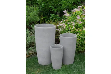 Trädgårdskruka Beliani Abdera set om 2 Grå, 23x23x42 cm Grey - Have - Havearbejde & dyrkning - Dyrkning - Urtepotteskjulere & blomsterkrukker - Store blomsterkrukker
