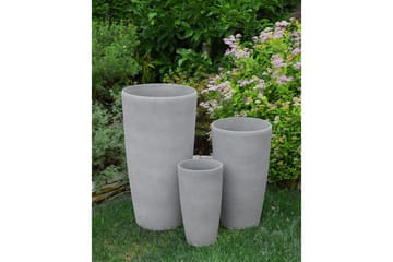 Trädgårdskruka Beliani Abdera set om 2 Grå, 31x31x58 cm Grey - Have - Havearbejde & dyrkning - Dyrkning - Urtepotteskjulere & blomsterkrukker - Store blomsterkrukker