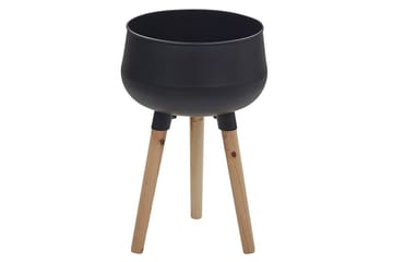 Trädgårdskruka Beliani Agros 30x30x47 cm Black||Light colored wood - Have - Havearbejde & dyrkning - Dyrkning - Urtepotteskjulere & blomsterkrukker - Store blomsterkrukker