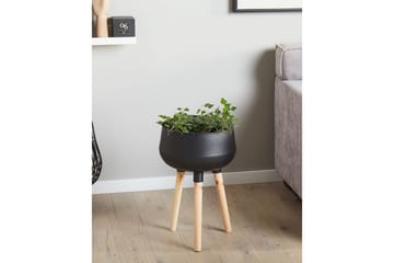 Trädgårdskruka Beliani Agros 30x30x47 cm Black||Light colored wood - Have - Havearbejde & dyrkning - Dyrkning - Urtepotteskjulere & blomsterkrukker - Store blomsterkrukker