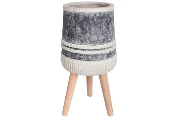 Trädgårdskruka Beliani Arisaema Light grey||Beige||Light colored wood - Have - Havearbejde & dyrkning - Dyrkning - Urtepotteskjulere & blomsterkrukker - Store blomsterkrukker