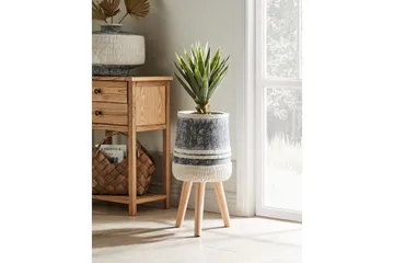 Trädgårdskruka Beliani Arisaema Light grey||Beige||Light colored wood - Have - Havearbejde & dyrkning - Dyrkning - Urtepotteskjulere & blomsterkrukker - Store blomsterkrukker