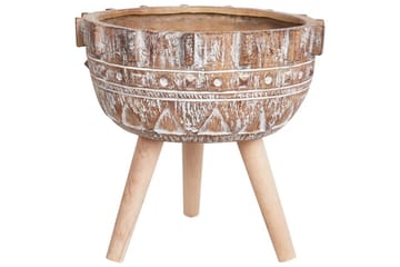 Trädgårdskruka Beliani Asplenium Brown||Light colored wood||White - Have - Havearbejde & dyrkning - Dyrkning - Urtepotteskjulere & blomsterkrukker - Store blomsterkrukker