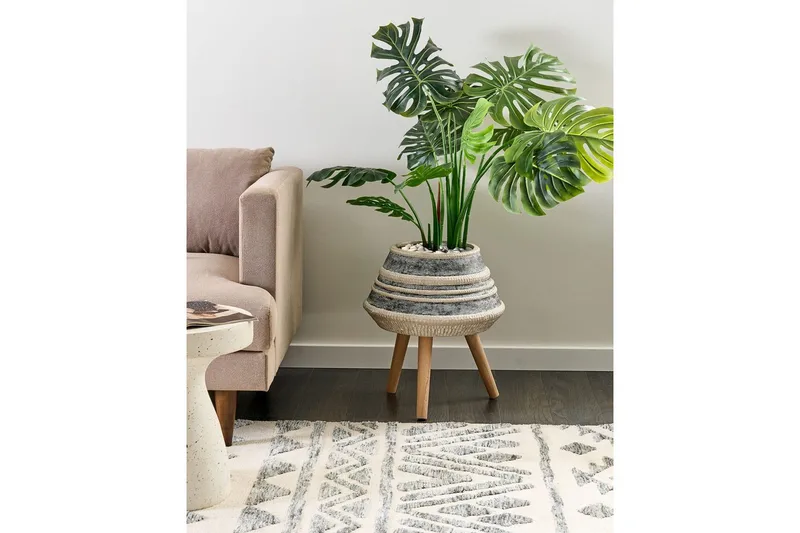 Trädgårdskruka Beliani Athaea Beige||Grey||Light colored wood - Have - Havearbejde & dyrkning - Dyrkning - Urtepotteskjulere & blomsterkrukker - Store blomsterkrukker