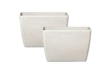 Trädgårdskruka Beliani Baris set om 2 Beige, 60x27x41 cm Beige - Have - Havearbejde & dyrkning - Dyrkning - Urtepotteskjulere & blomsterkrukker - Store blomsterkrukker