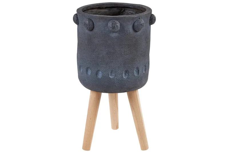 Trädgårdskruka Beliani Brunnera Light grey||blue||Light colored wood