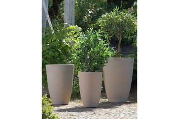 Trädgårdskruka Beliani Camia set om 2 Beige, 43x43x60 cm Beige - Have - Havearbejde & dyrkning - Dyrkning - Urtepotteskjulere & blomsterkrukker - Store blomsterkrukker
