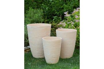 Trädgårdskruka Beliani Camia set om 2 Beige, 51x51x71 cm Beige - Have - Havearbejde & dyrkning - Dyrkning - Urtepotteskjulere & blomsterkrukker - Store blomsterkrukker