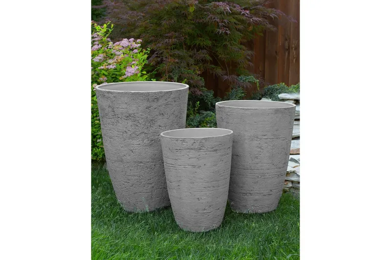 Trädgårdskruka Beliani Camia set om 2 Beige, 51x51x71 cm Grey - Have - Havearbejde & dyrkning - Dyrkning - Urtepotteskjulere & blomsterkrukker - Store blomsterkrukker