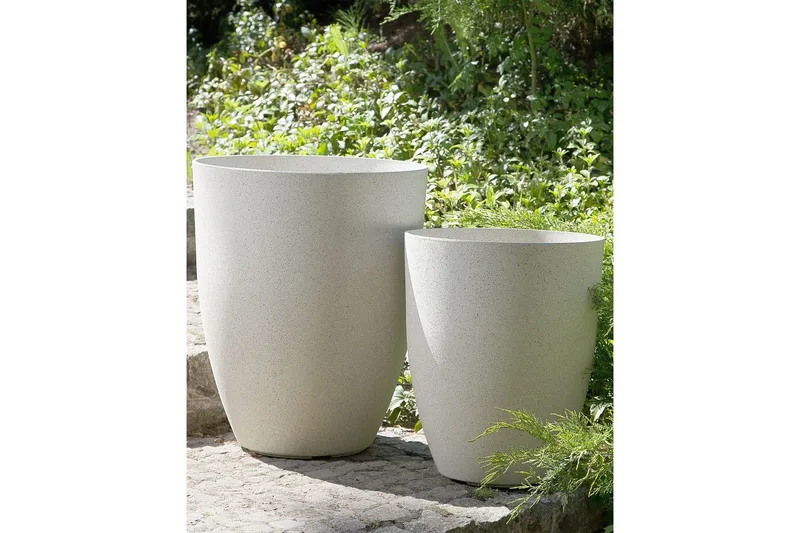 Trädgårdskruka Beliani Croton 35x35x42 cm Offwhite - Have - Havearbejde & dyrkning - Dyrkning - Urtepotteskjulere & blomsterkrukker - Store blomsterkrukker