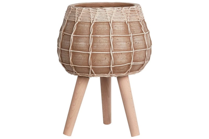 Trädgårdskruka Beliani Darmera Brown, Light colored wood, Beige