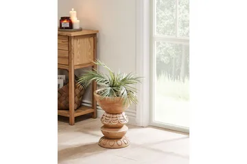 Trädgårdskruka Beliani Disporum Brown, Beige - Have - Havearbejde & dyrkning - Dyrkning - Urtepotteskjulere & blomsterkrukker - Store blomsterkrukker