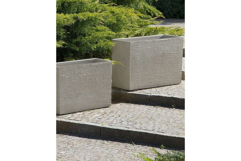 Trädgårdskruka Beliani Edessa Beige, 80x34x56 cm Beige 80x34x56 cm - Have - Havearbejde & dyrkning - Dyrkning - Urtepotteskjulere & blomsterkrukker - Store blomsterkrukker