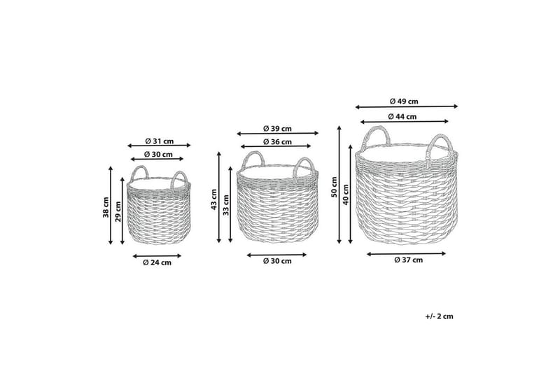 Trädgårdskruka Beliani Gefira set om 3 Grey||White - Have - Havearbejde & dyrkning - Dyrkning - Urtepotteskjulere & blomsterkrukker - Store blomsterkrukker
