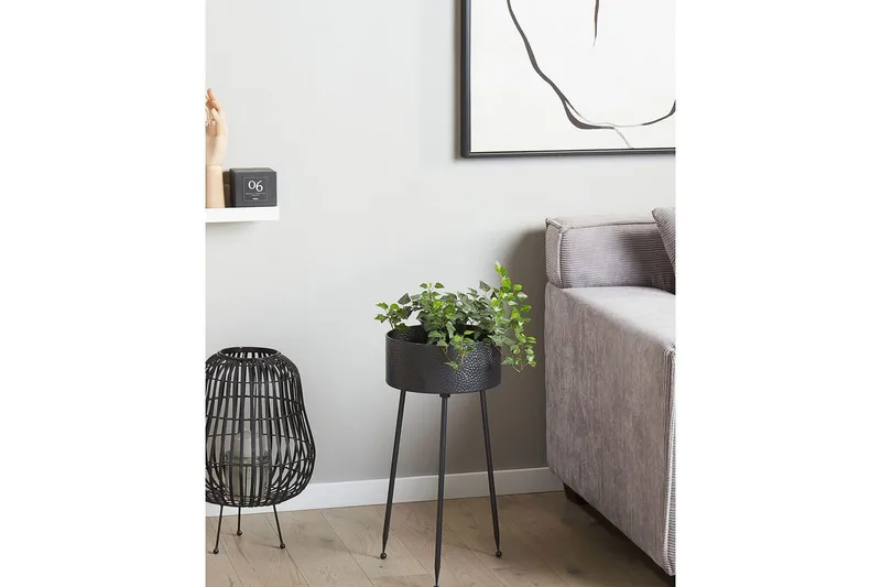 Trädgårdskruka Beliani Leika 29x26x50 cm Black - Have - Havearbejde & dyrkning - Dyrkning - Urtepotteskjulere & blomsterkrukker - Store blomsterkrukker