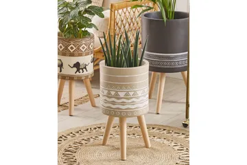 Trädgårdskruka Beliani Milina Beige||White||Light colored wood - Have - Havearbejde & dyrkning - Dyrkning - Urtepotteskjulere & blomsterkrukker - Store blomsterkrukker