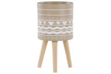 Trädgårdskruka Beliani Milina Beige||White||Light colored wood - Have - Havearbejde & dyrkning - Dyrkning - Urtepotteskjulere & blomsterkrukker - Store blomsterkrukker