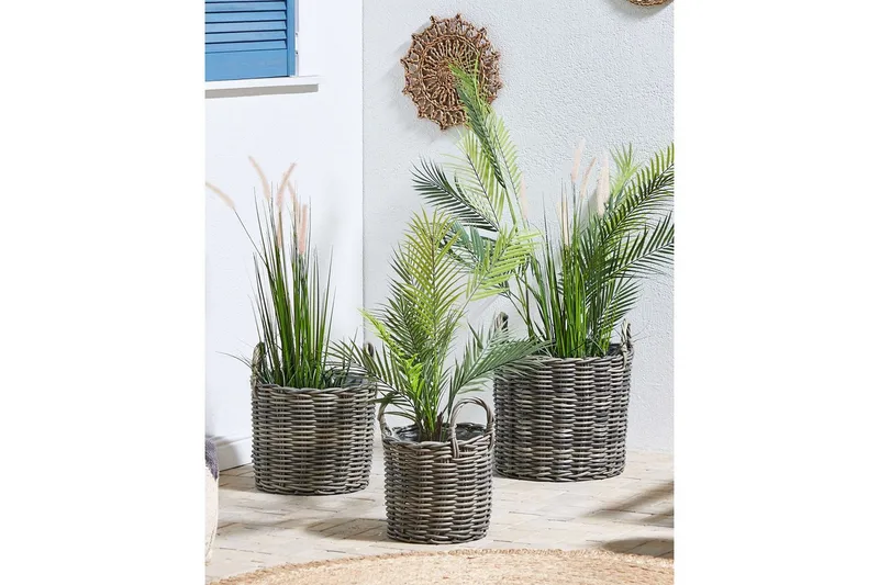 Trädgårdskruka Beliani Nikiti set om 3 Brown - Have - Havearbejde & dyrkning - Dyrkning - Urtepotteskjulere & blomsterkrukker - Store blomsterkrukker