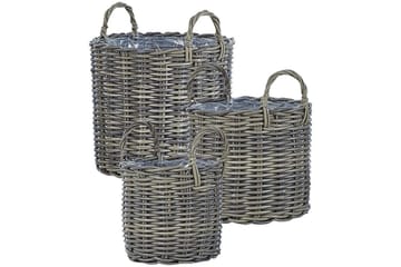 Trädgårdskruka Beliani Nikiti set om 3 Brown - Have - Havearbejde & dyrkning - Dyrkning - Urtepotteskjulere & blomsterkrukker - Store blomsterkrukker