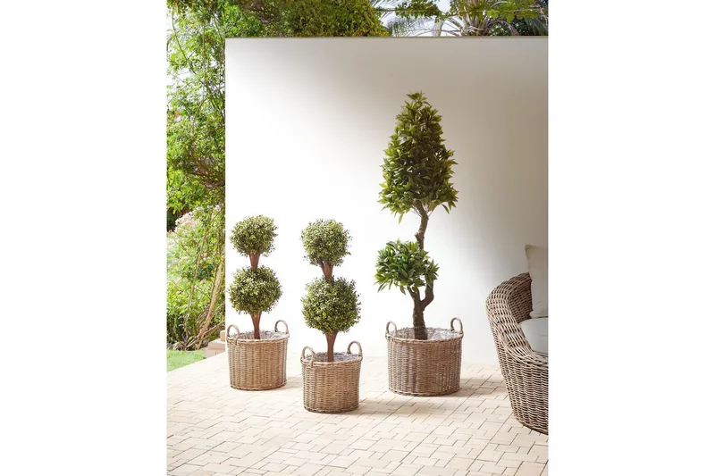 Trädgårdskruka Beliani Pendula set om 3 Brun Brown - Have - Havearbejde & dyrkning - Dyrkning - Urtepotteskjulere & blomsterkrukker - Store blomsterkrukker