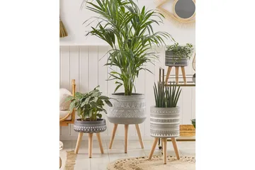 Trädgårdskruka Malaki Grey||White||Light colored wood - Have - Havearbejde & dyrkning - Dyrkning - Urtepotteskjulere & blomsterkrukker - Store blomsterkrukker