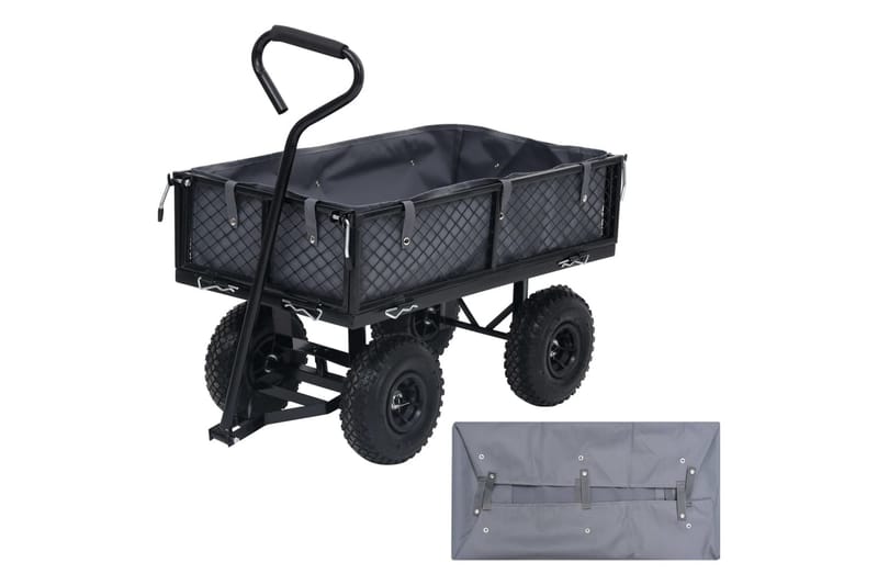 foring til havevogn 86x46x22 cm stof mørkegrå - Grå - Have - Havearbejde & dyrkning - Haveredskab & haveværktøj - Vogne & trailere - Transportvogn & havevogn