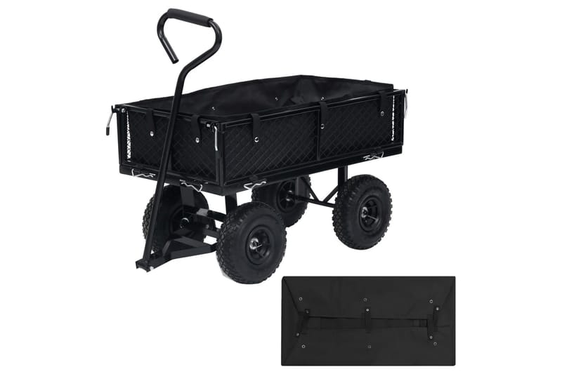 foring til havevogn 86x46x22 cm stof sort - Sort - Have - Havearbejde & dyrkning - Haveredskab & haveværktøj - Vogne & trailere - Transportvogn & havevogn