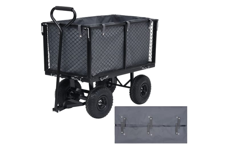 foring til havevogn 86x46x41 cm stof mørkegrå - Grå - Have - Havearbejde & dyrkning - Haveredskab & haveværktøj - Vogne & trailere - Transportvogn & havevogn