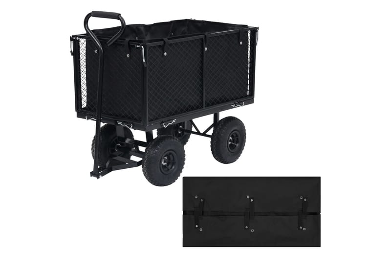 foring til havevogn 86x46x41 cm stof sort - Sort - Have - Havearbejde & dyrkning - Haveredskab & haveværktøj - Vogne & trailere - Transportvogn & havevogn