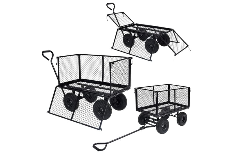 havevogn 350 kg sort - Have - Havearbejde & dyrkning - Haveredskab & haveværktøj - Vogne & trailere - Transportvogn & havevogn