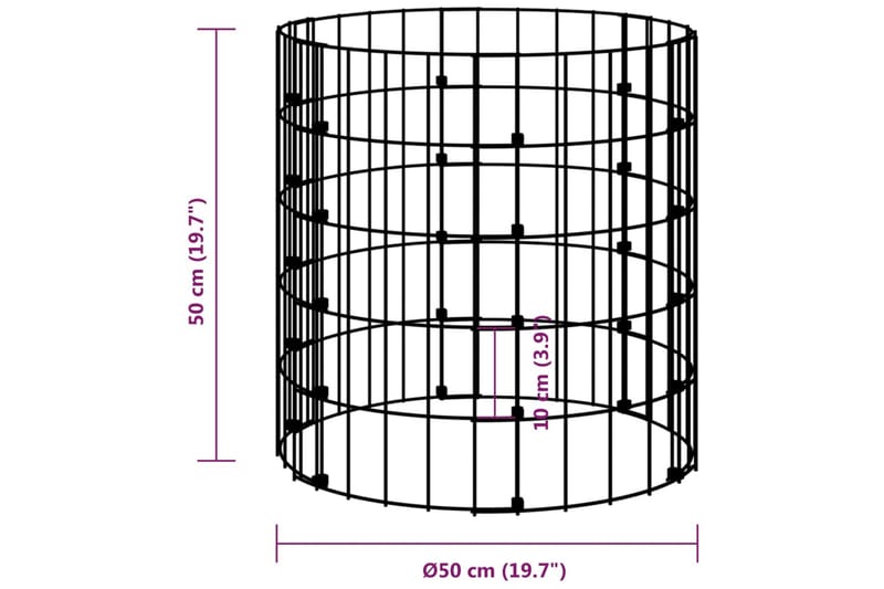 beBasic kompostbeholder Ã˜50x50 cm galvaniseret stål - SÃ¸lv - Varmkompost & kompostbeholder