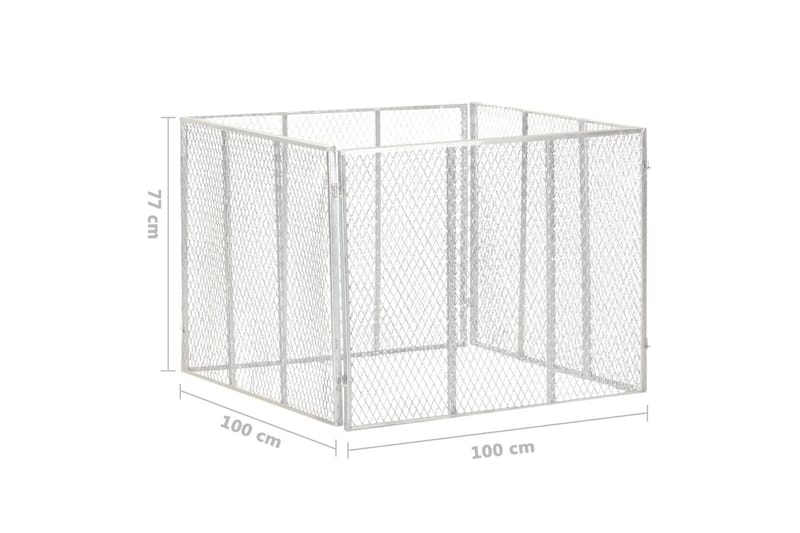 kompostbeholder 100x100x77 cm galvaniseret jern - Sølv - Have - Havearbejde & dyrkning - Kompost - Varmkompost & kompostbeholder