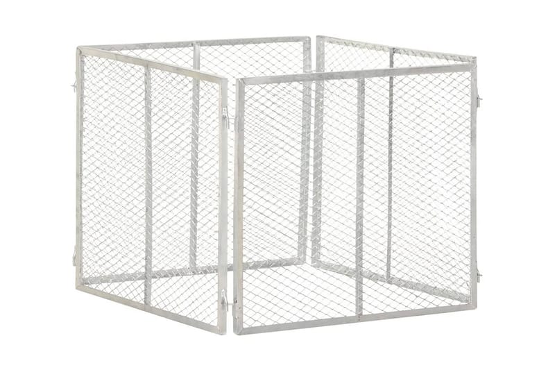 kompostbeholder 85x85x70 cm galvaniseret jern - Sølv - Have - Havearbejde & dyrkning - Kompost - Varmkompost & kompostbeholder