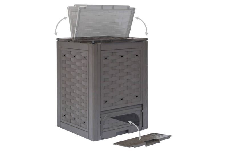 Kompostbeholdere 2 stk. 60 x 60 x 83 cm 600 l brun - Brun - Have - Havearbejde & dyrkning - Kompost - Varmkompost & kompostbeholder