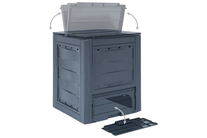 Kompostbeholdere til haven 3 stk. 60 x 60 x 73 cm 780 l grå - Grå - Have - Havearbejde & dyrkning - Kompost - Varmkompost & kompostbeholder