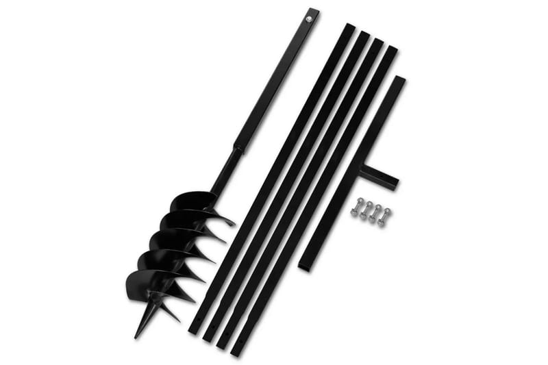 Pælebor med håndtag, 150 mm, med forlængerrør, 5 m, stål - Have - Havemaskiner - Jordbor