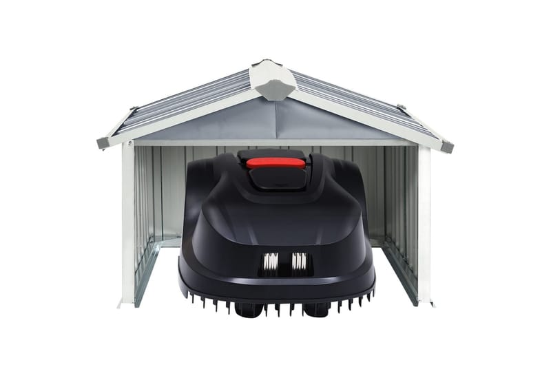 garage til robotplæneklipper 92x97x63 cm galvaniseret stål - Grå - Elektrisk plæneklipper - Robotplæneklipper