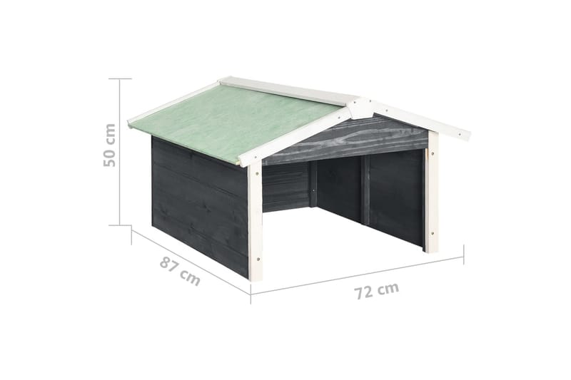 skur til robotplæneklipper 72x87x50 cm fyrretræ grå og hvid - Grå - Have - Havemaskiner - Plæneklippere - Robotplæneklipper