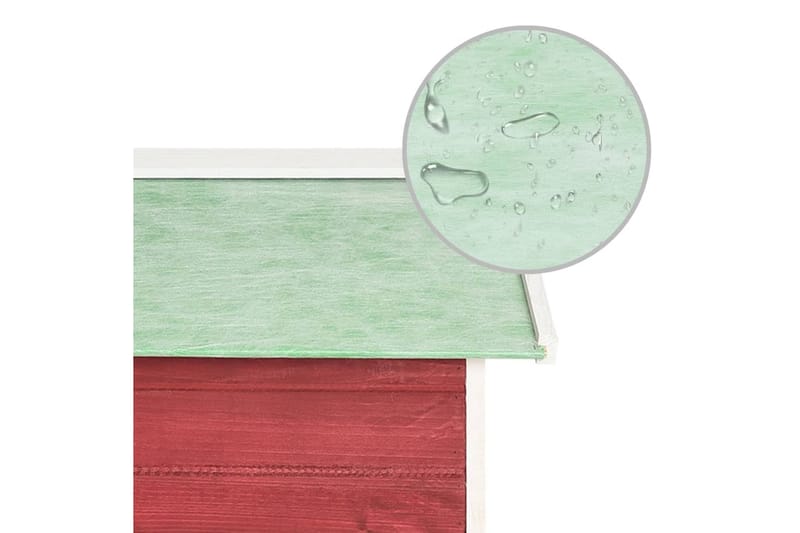 skur til robotplæneklipper 78x74x54 cm fyrretræ rød og hvid - Rød - Have - Havemaskiner - Plæneklippere - Robotplæneklipper