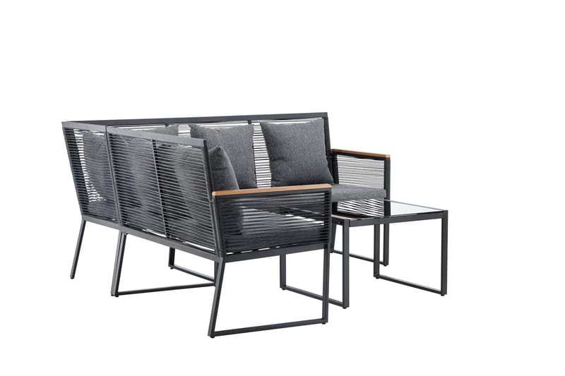 Dallas Sofa Gruppe 5-personers - Sort - Have - Udendørs miljø - Altan & terrasse - Altanmøbler