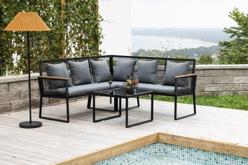Dallas Sofa Gruppe 5-personers - Sort - Have - Udendørs miljø - Altan & terrasse - Altanmøbler