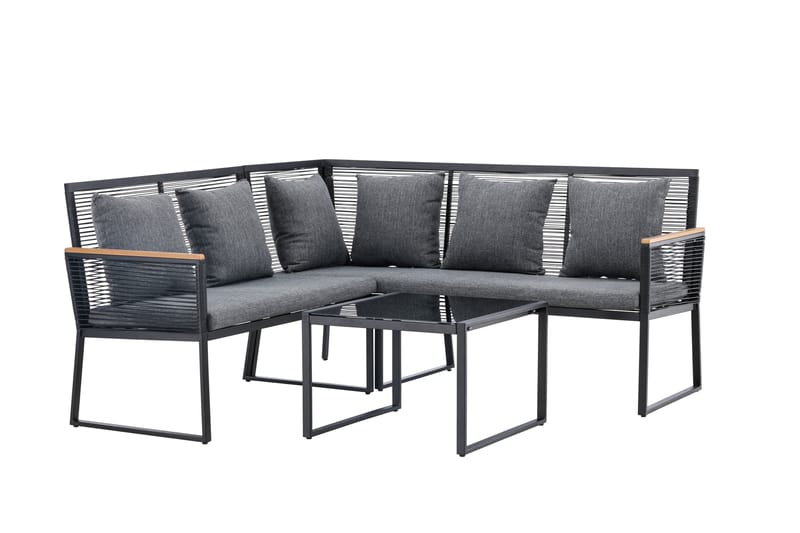 Dallas Sofa Gruppe 5-personers - Sort - Have - Udendørs miljø - Altan & terrasse - Altanmøbler